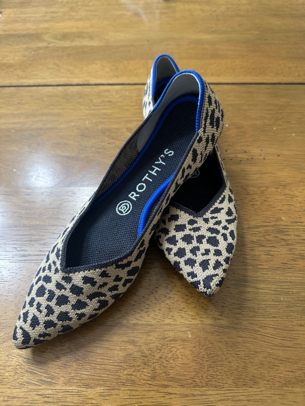 Rothy's Leopard-Print Pointed Flats in Tan and Black - Picture 4 of 4